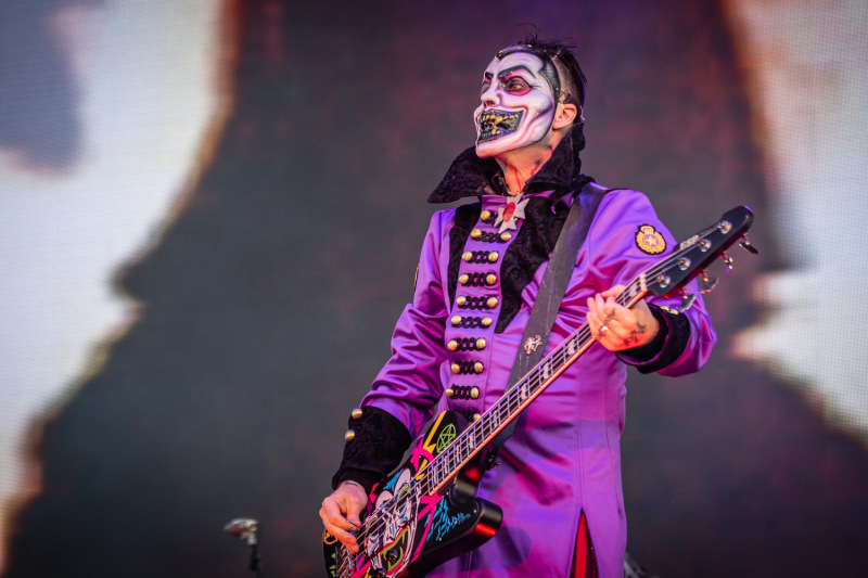 Rob Zombie live on stage at the 2019 Copenhell Metal Festival - here Piggy D on bass
